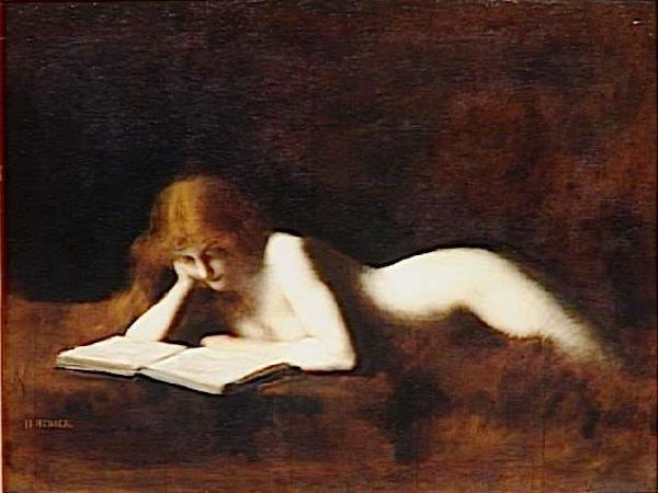 Jean-Jacques Henner La liseuse, oil painting image